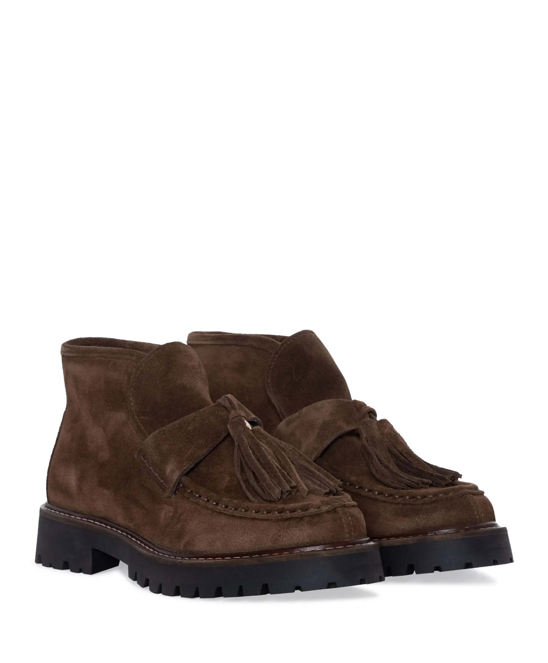 Aosta Tassel dames enkellaarzen bruin