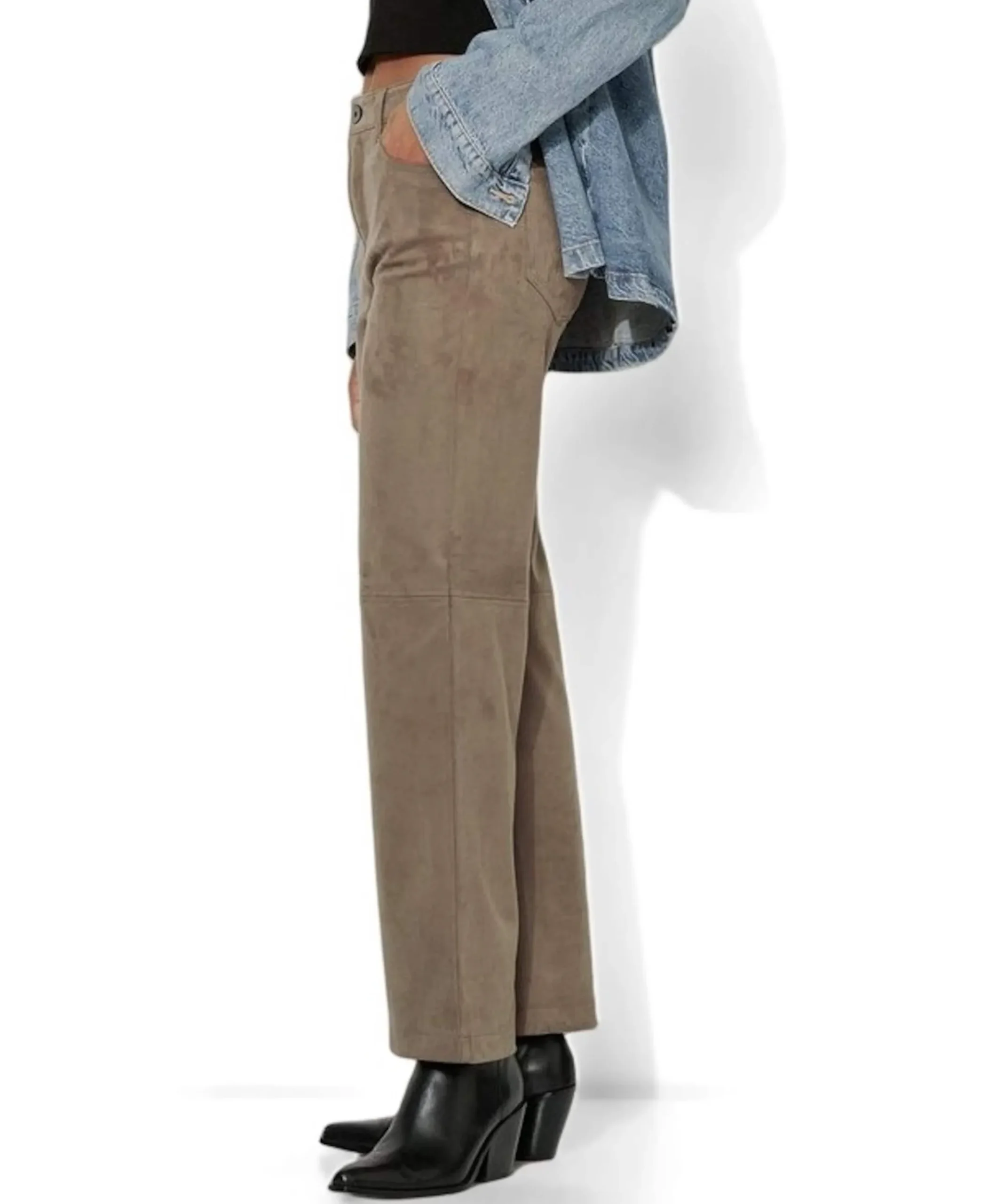 Audrey Straight Pocket dames broek beige