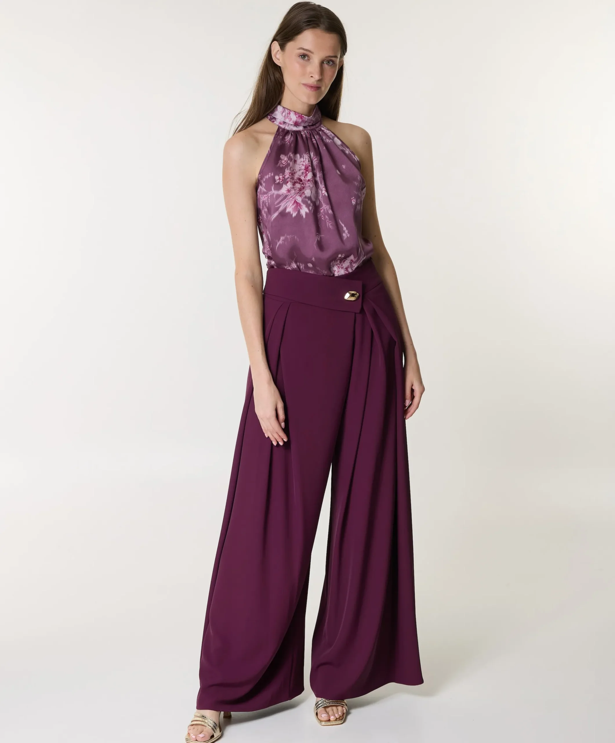 BACI PAREO.F001-P - Pantalone dames broek bordeaux