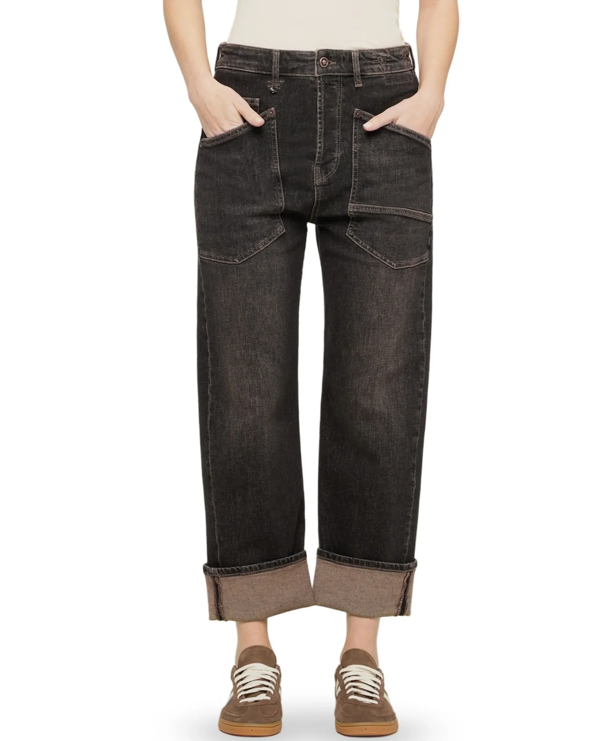 BAGGY dames jeans bruin