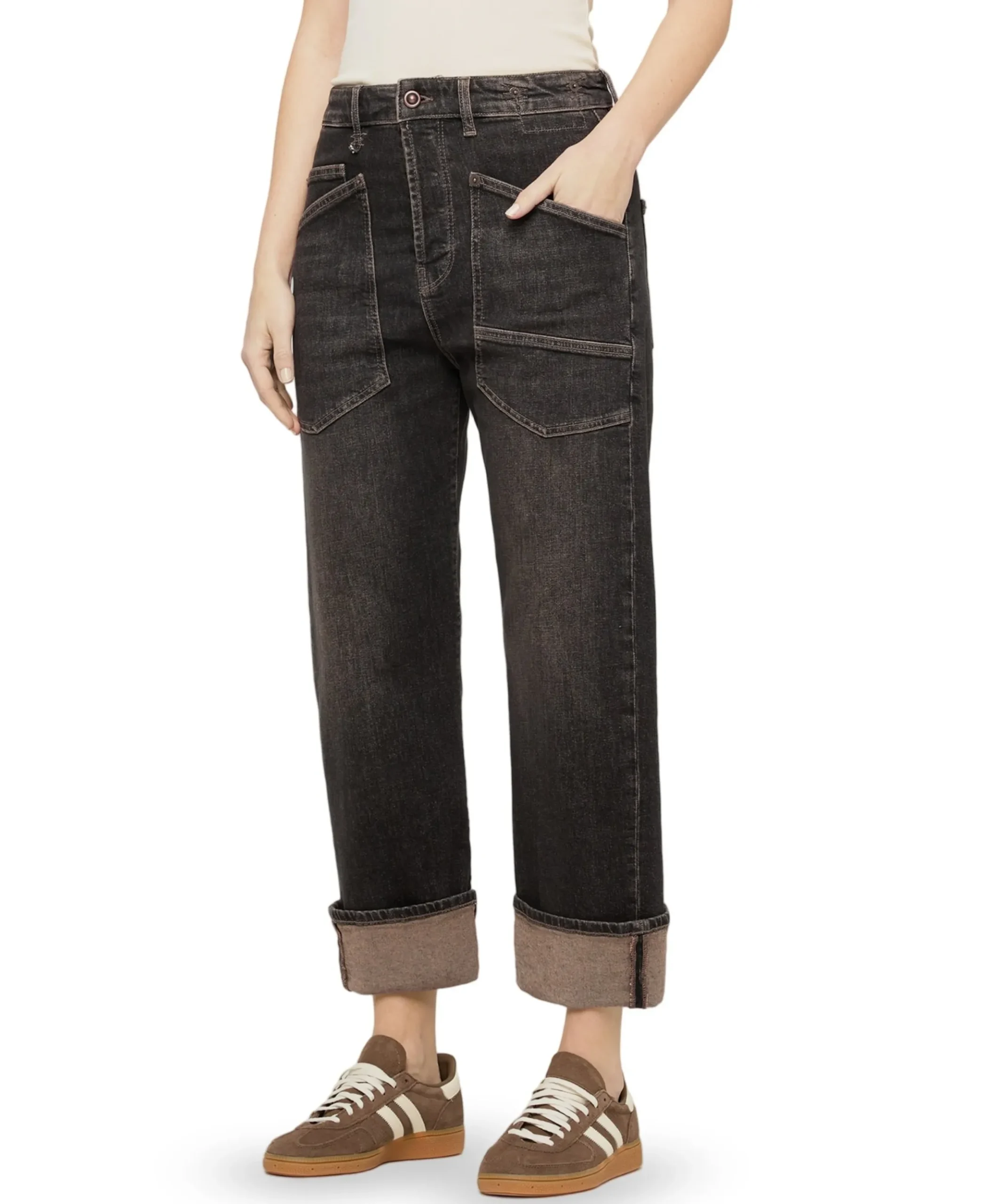 BAGGY dames jeans bruin