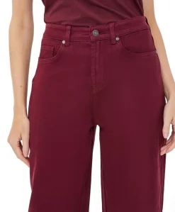 Barrel denim dames jeans bordeaux