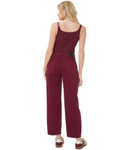 Barrel denim dames jeans bordeaux