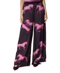 bedrukt-recht dames broek multicolor