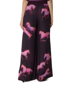 bedrukt-recht dames broek multicolor