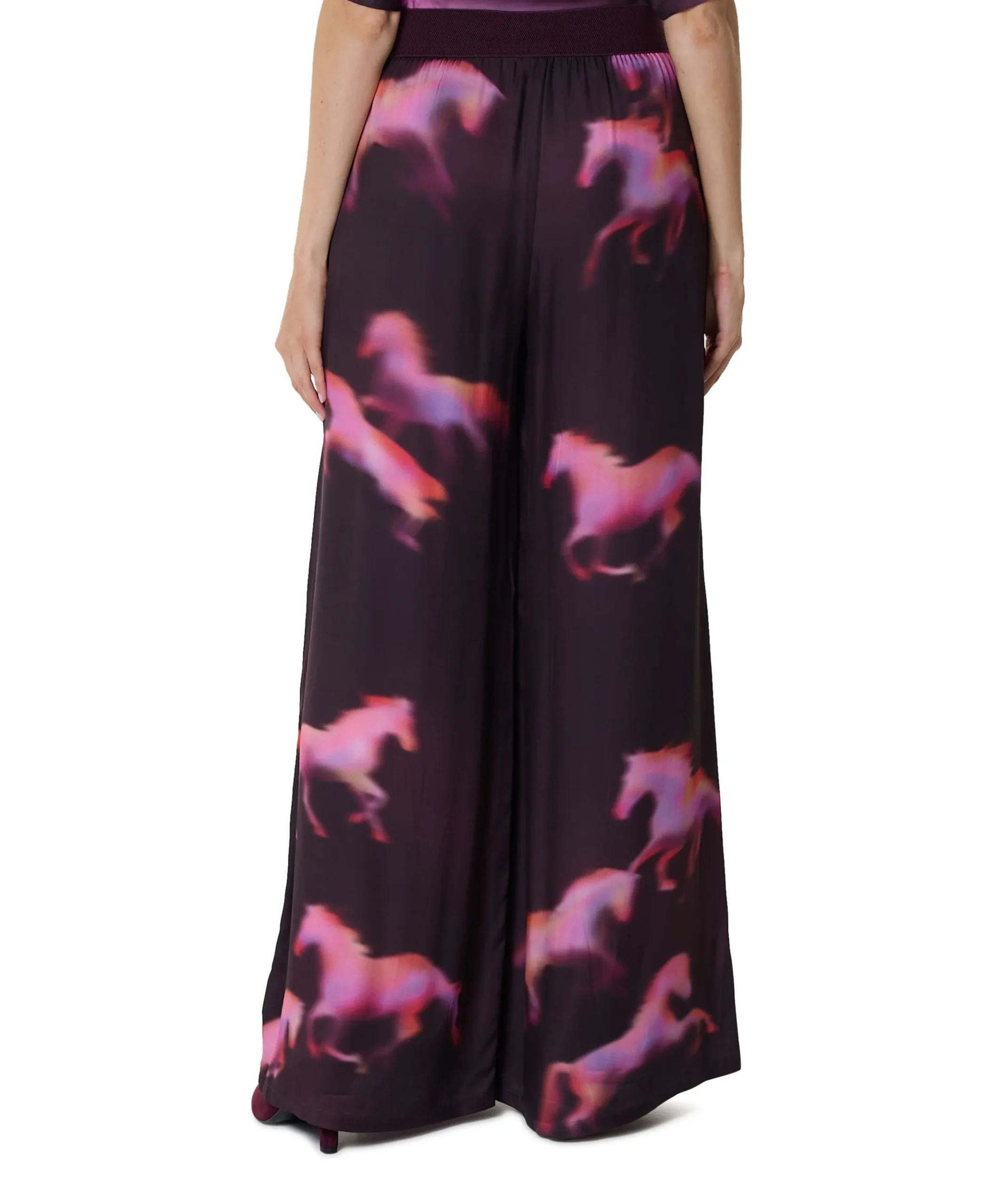bedrukt-recht dames broek multicolor