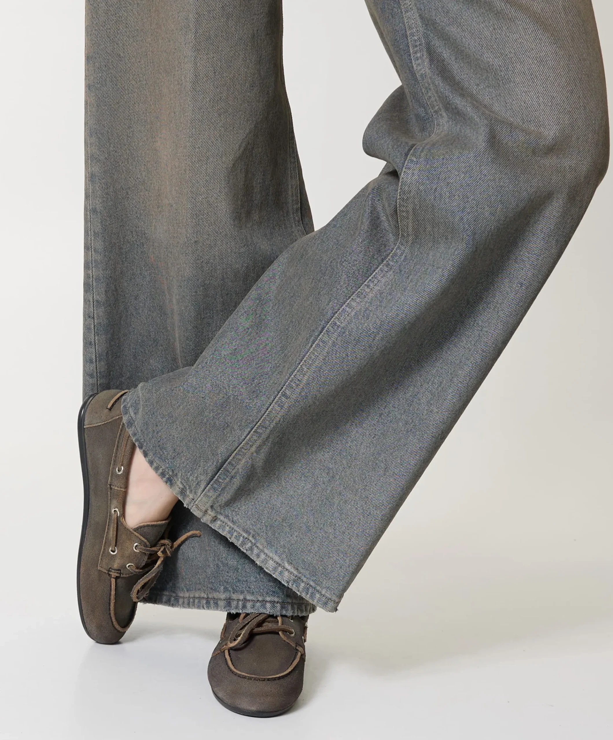 Boat Loafer Brushed dames mocassins grijs