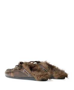 Boat Loafer Mule dames clogs bruin