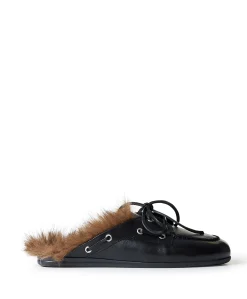 Boat Loafer Mule dames clogs zwart