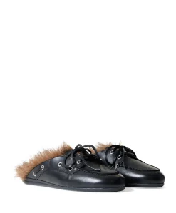Boat Loafer Mule dames clogs zwart