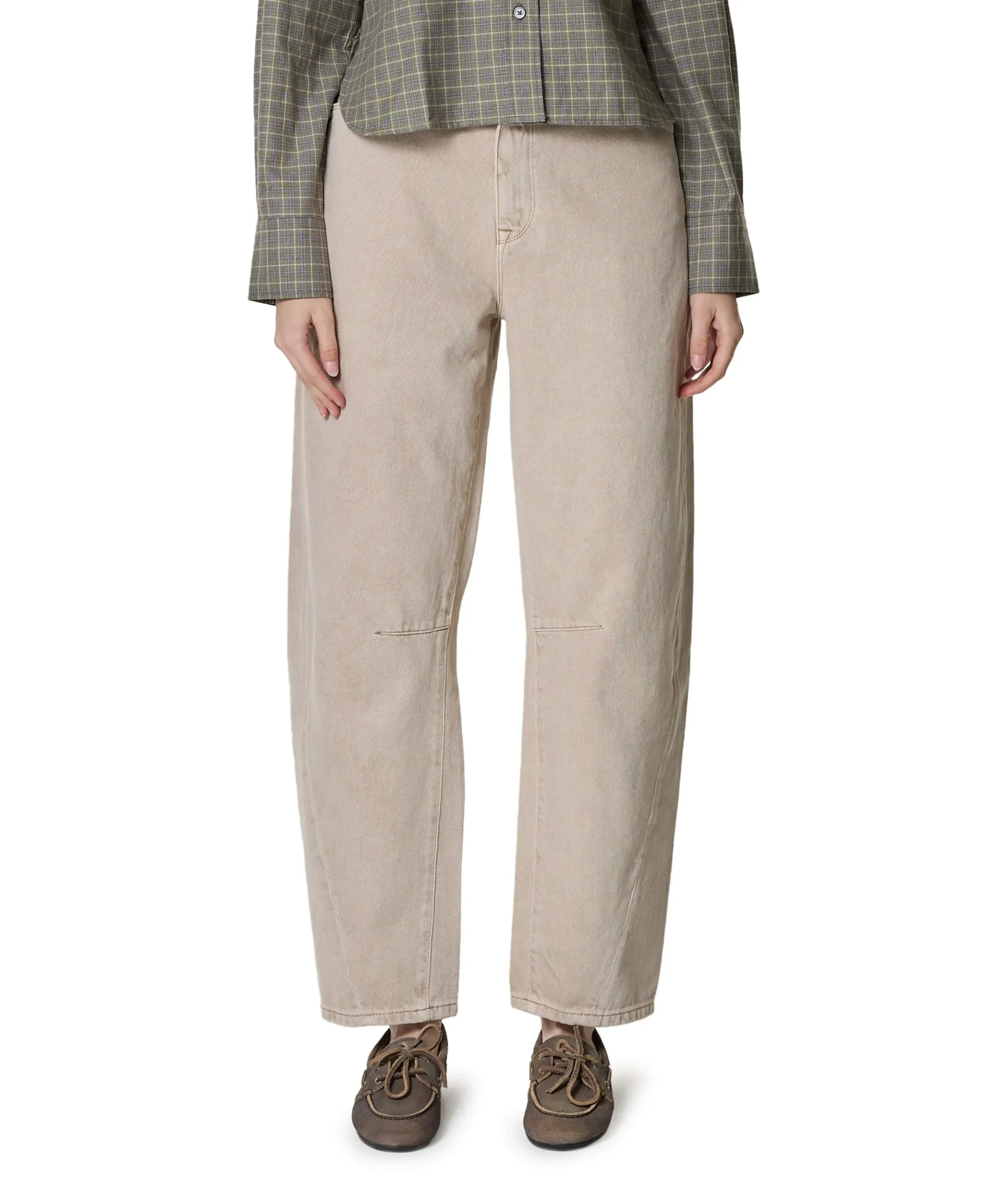 Brave barrel leg dames jeans beige