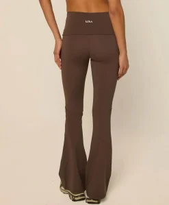 Bruna Flared Legging dames trainingsbroek bruin