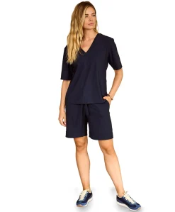 City dames bermuda blauw
