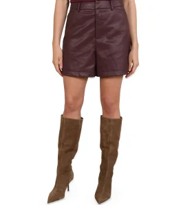 Dagmar PU dames korte broek rood