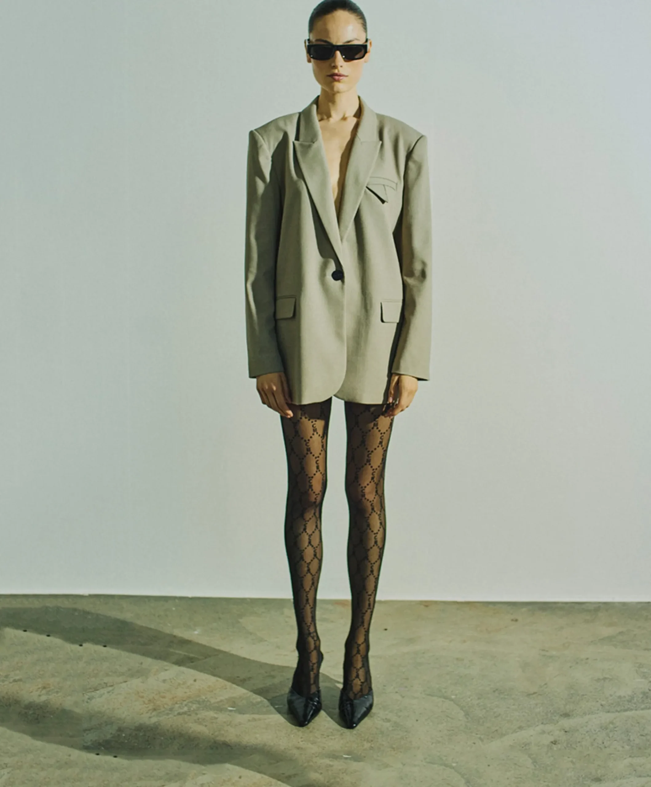 Dames blazer beige