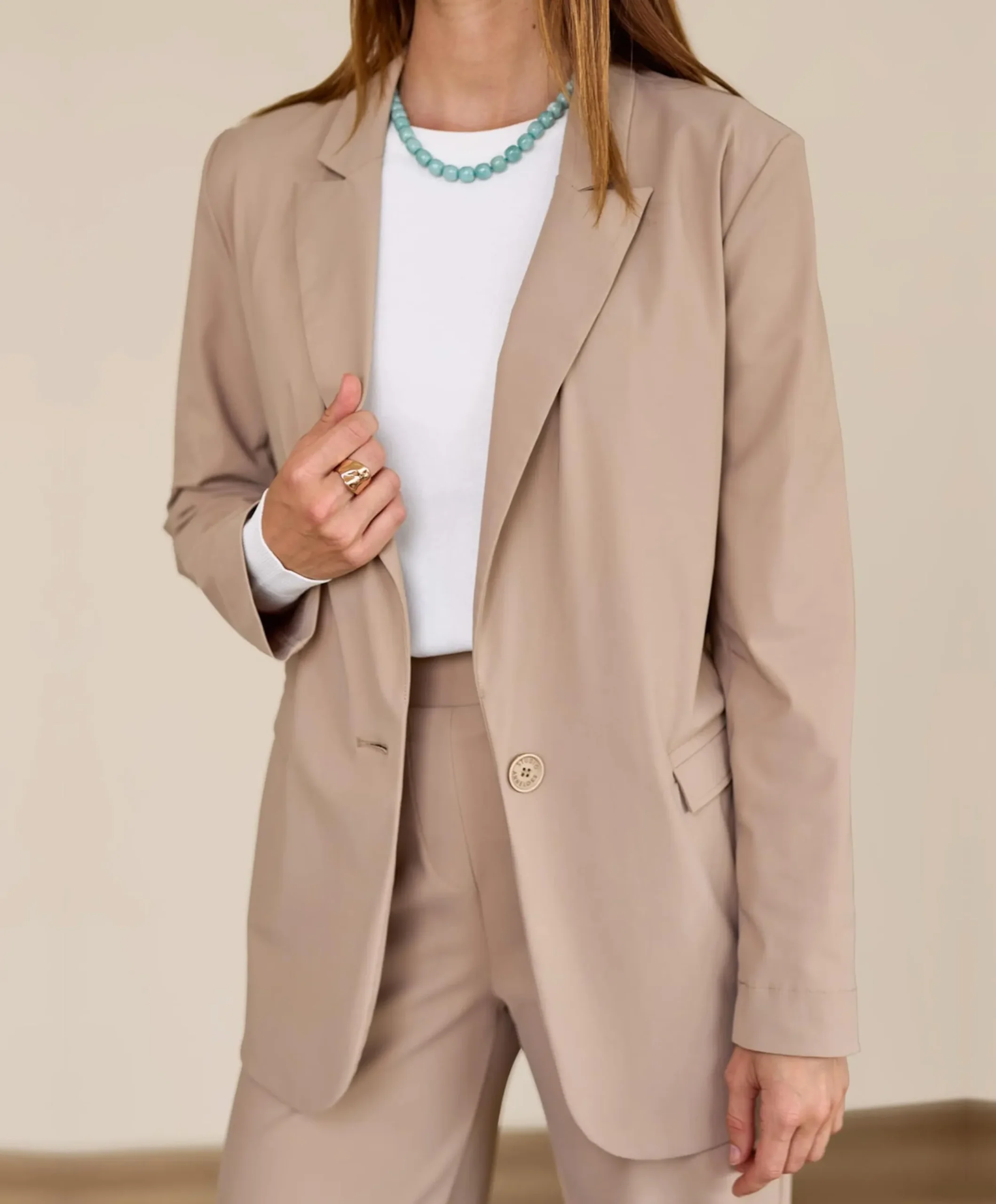 Dames blazer beige