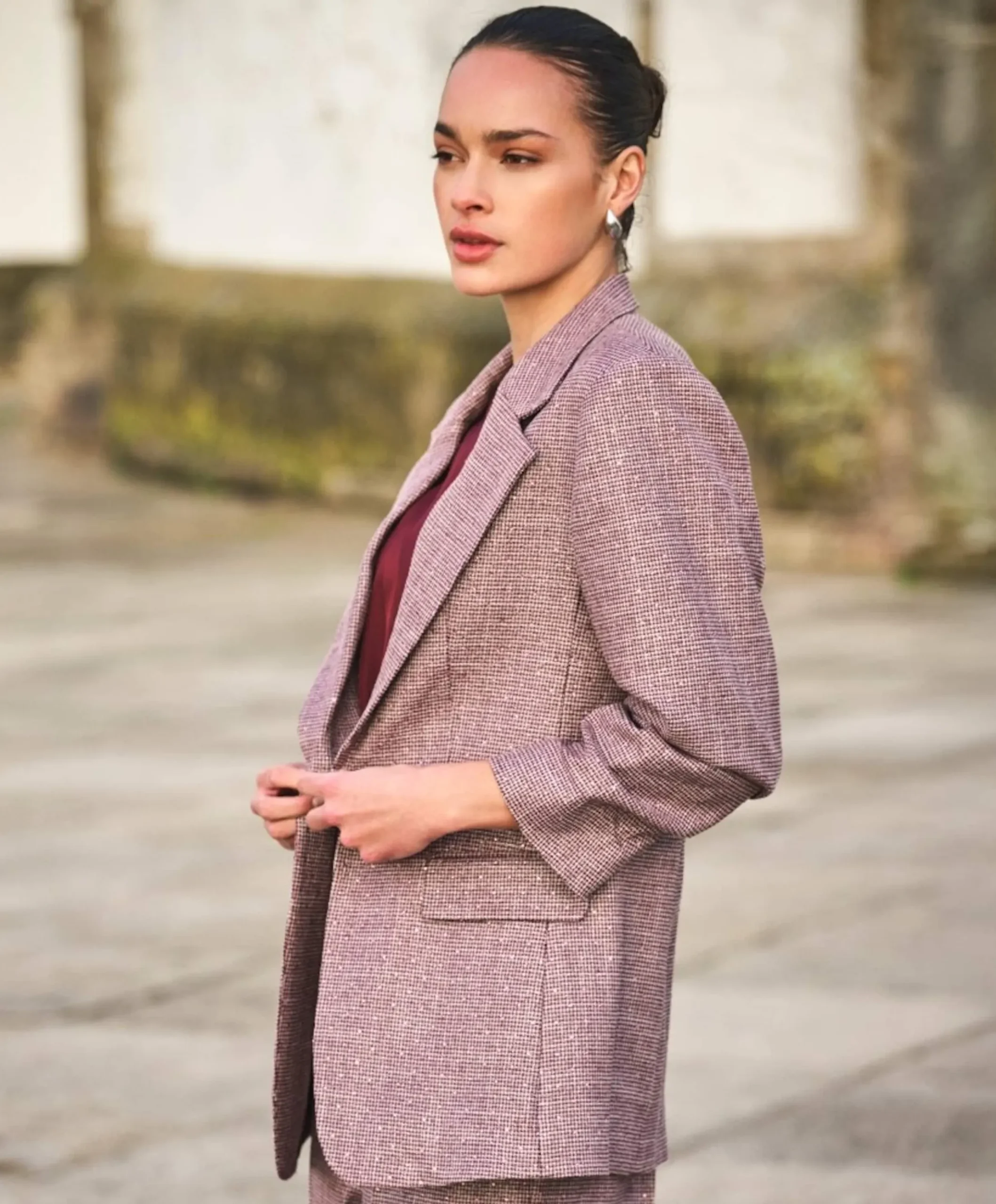 Dames blazer bordeaux