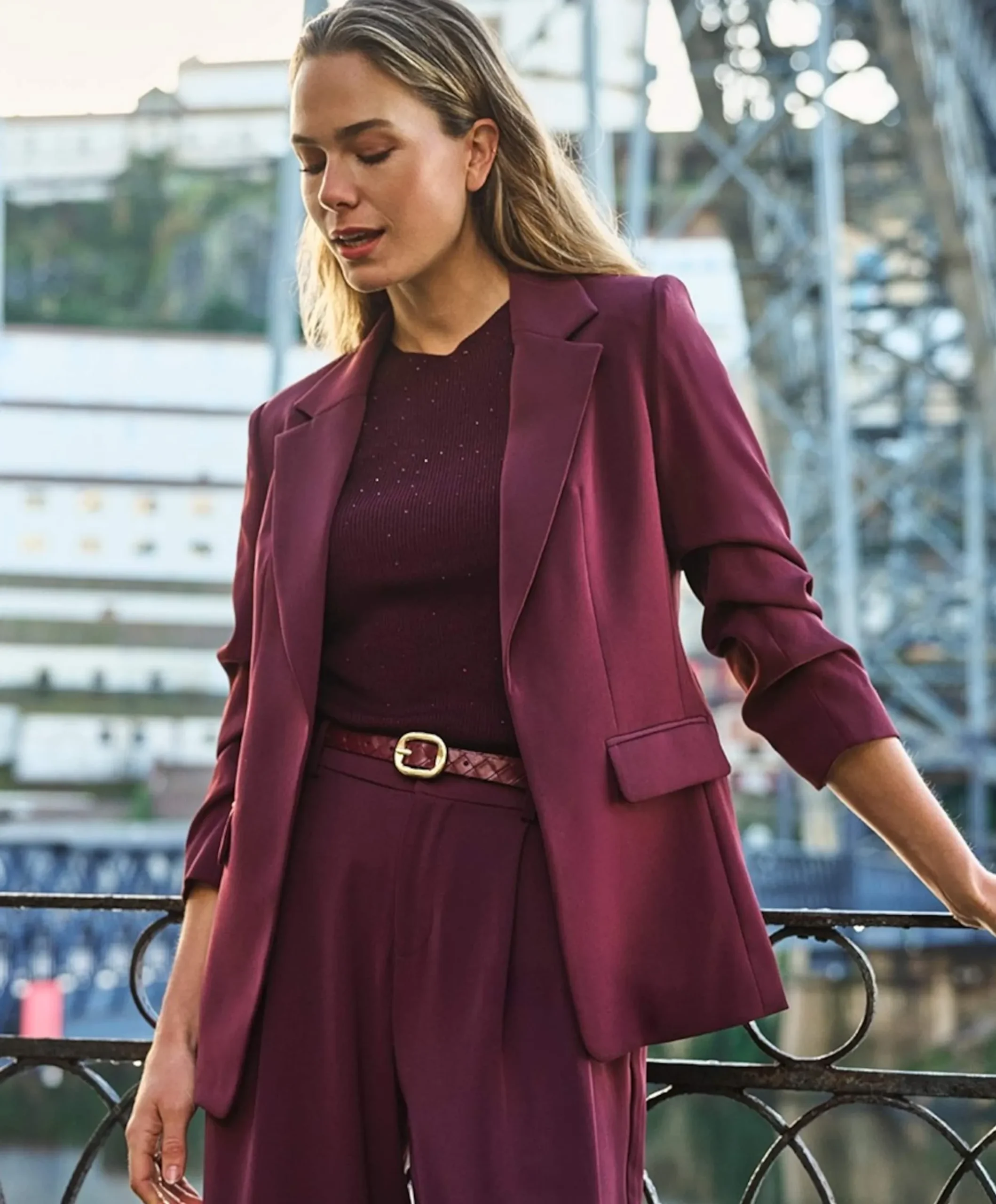 Dames blazer bordeaux