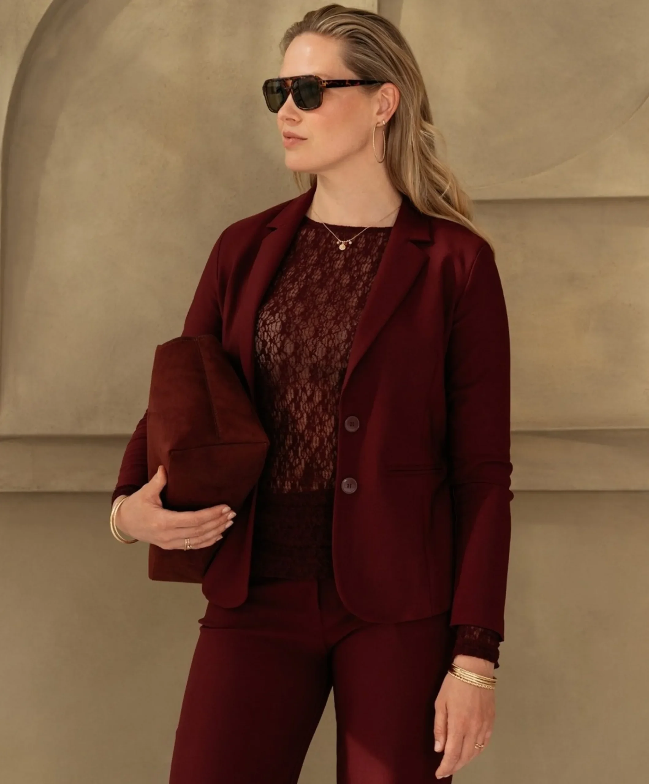 Dames blazer bordeaux