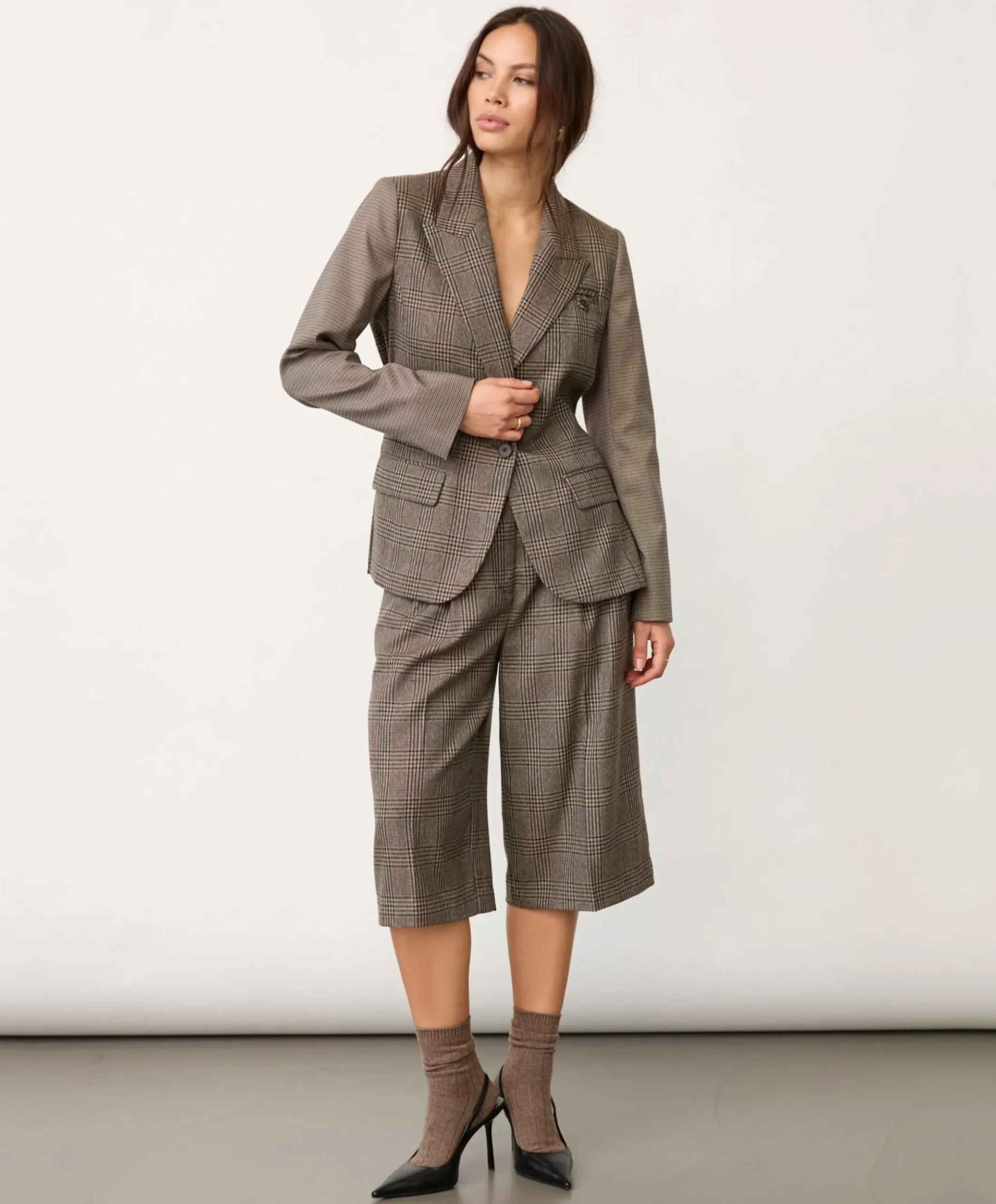 Dames blazer bruin