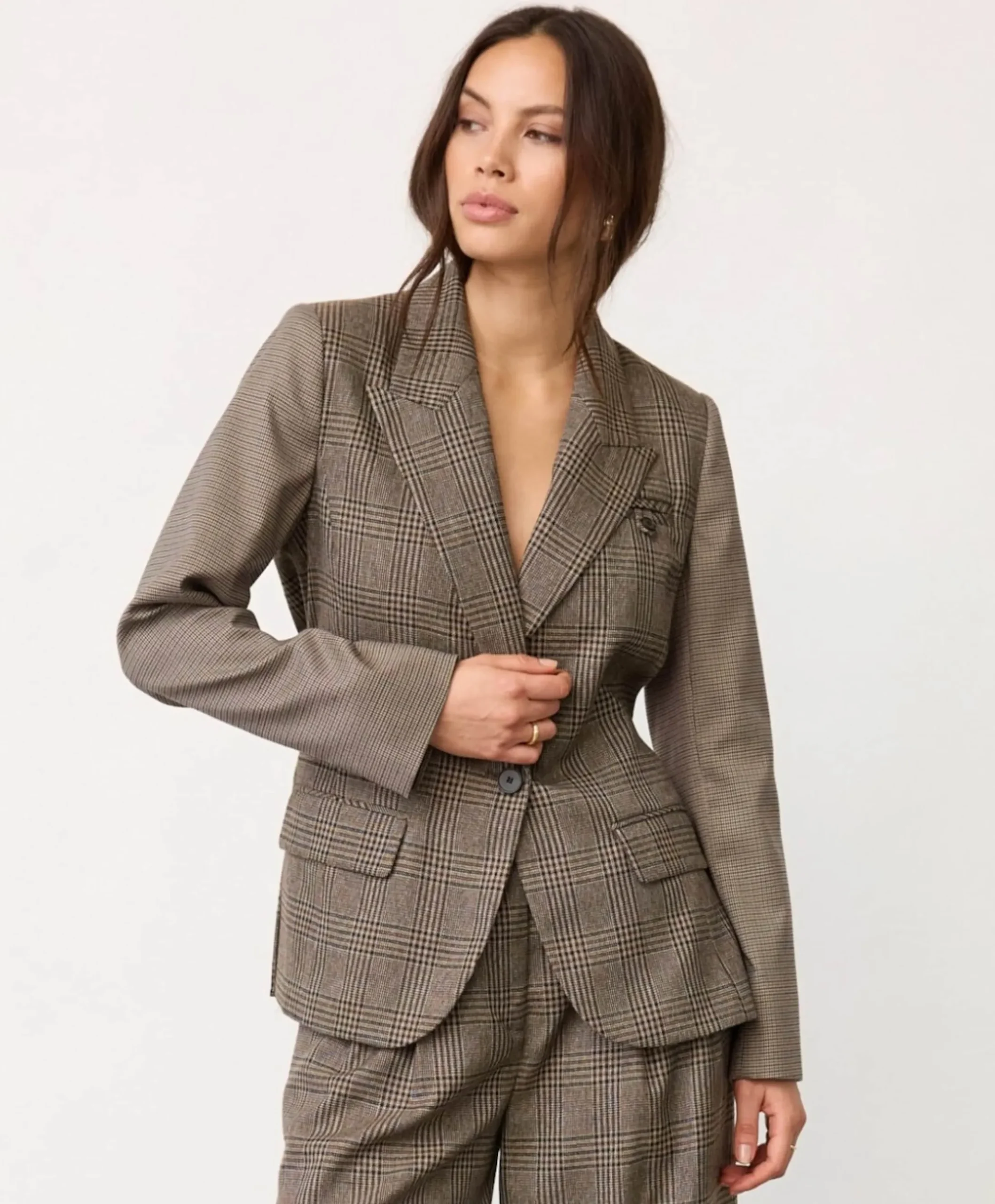 Dames blazer bruin