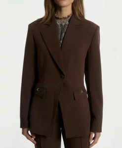 Dames blazer bruin