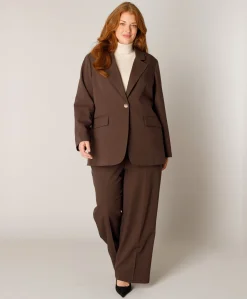 Dames blazer bruin