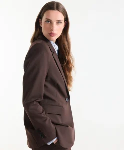 Dames blazer bruin