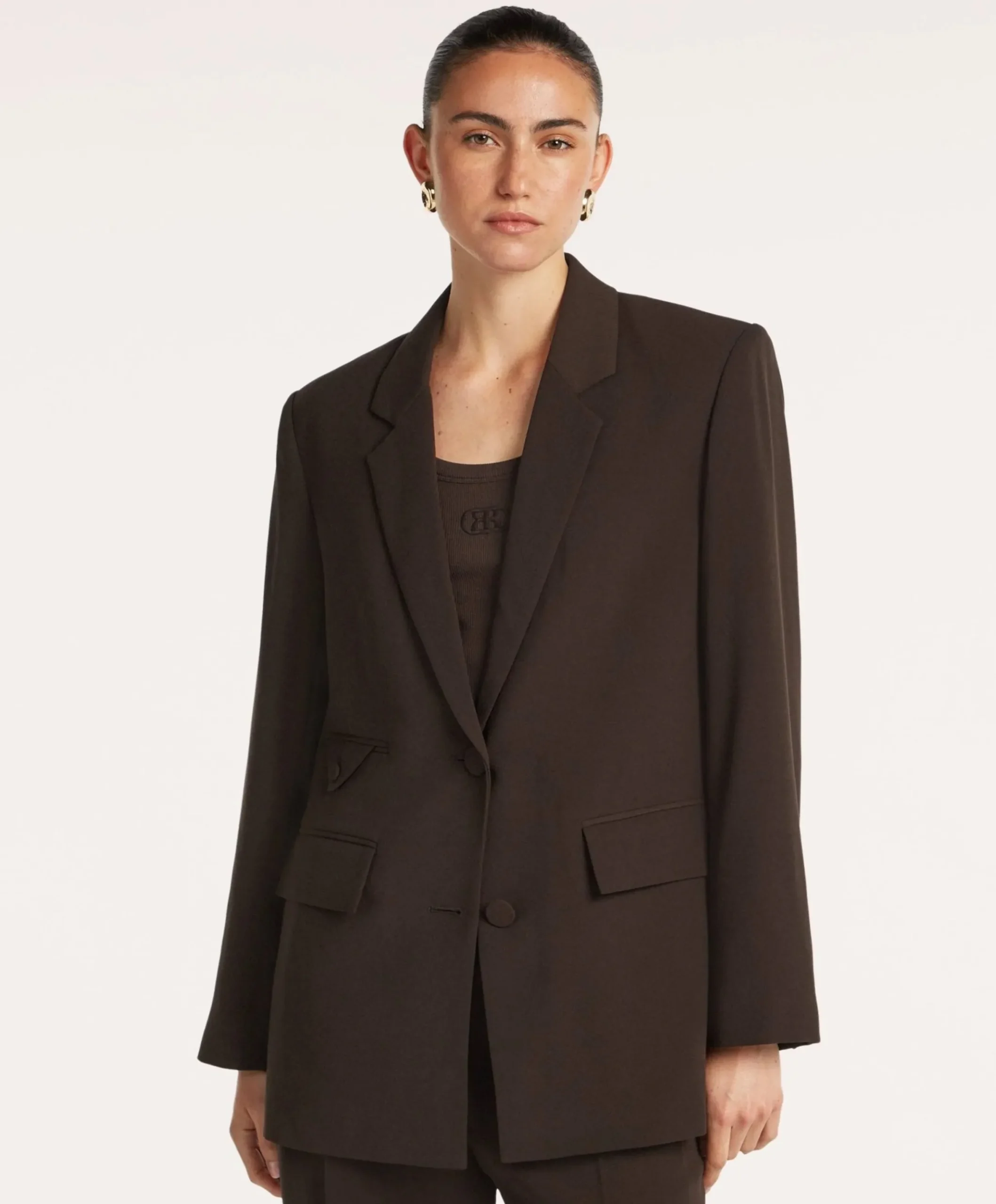 Dames blazer bruin