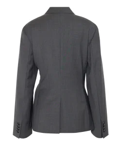 Dames blazer grijs