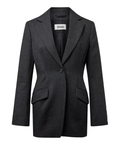 Dames blazer grijs