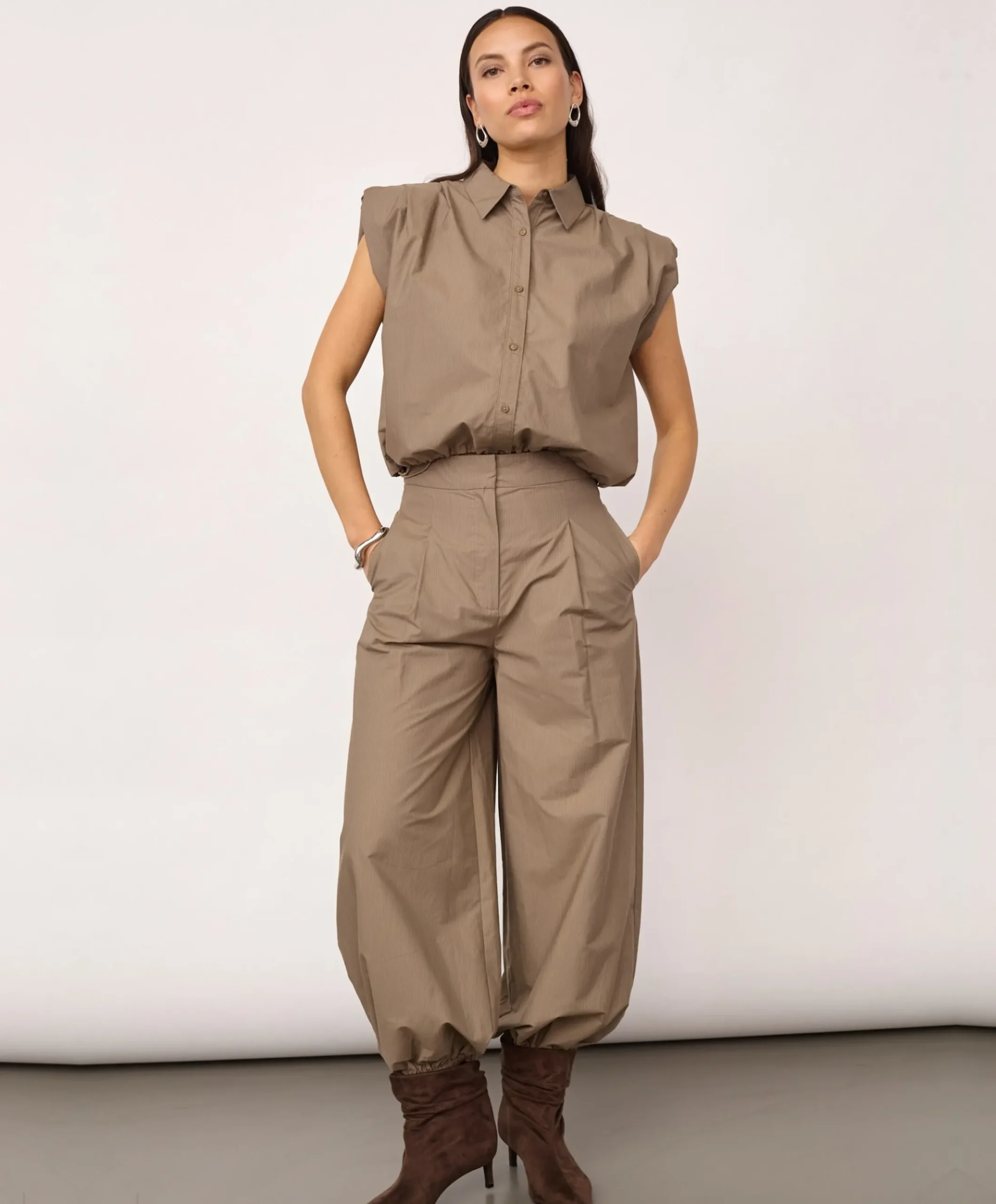 Dames blouse beige