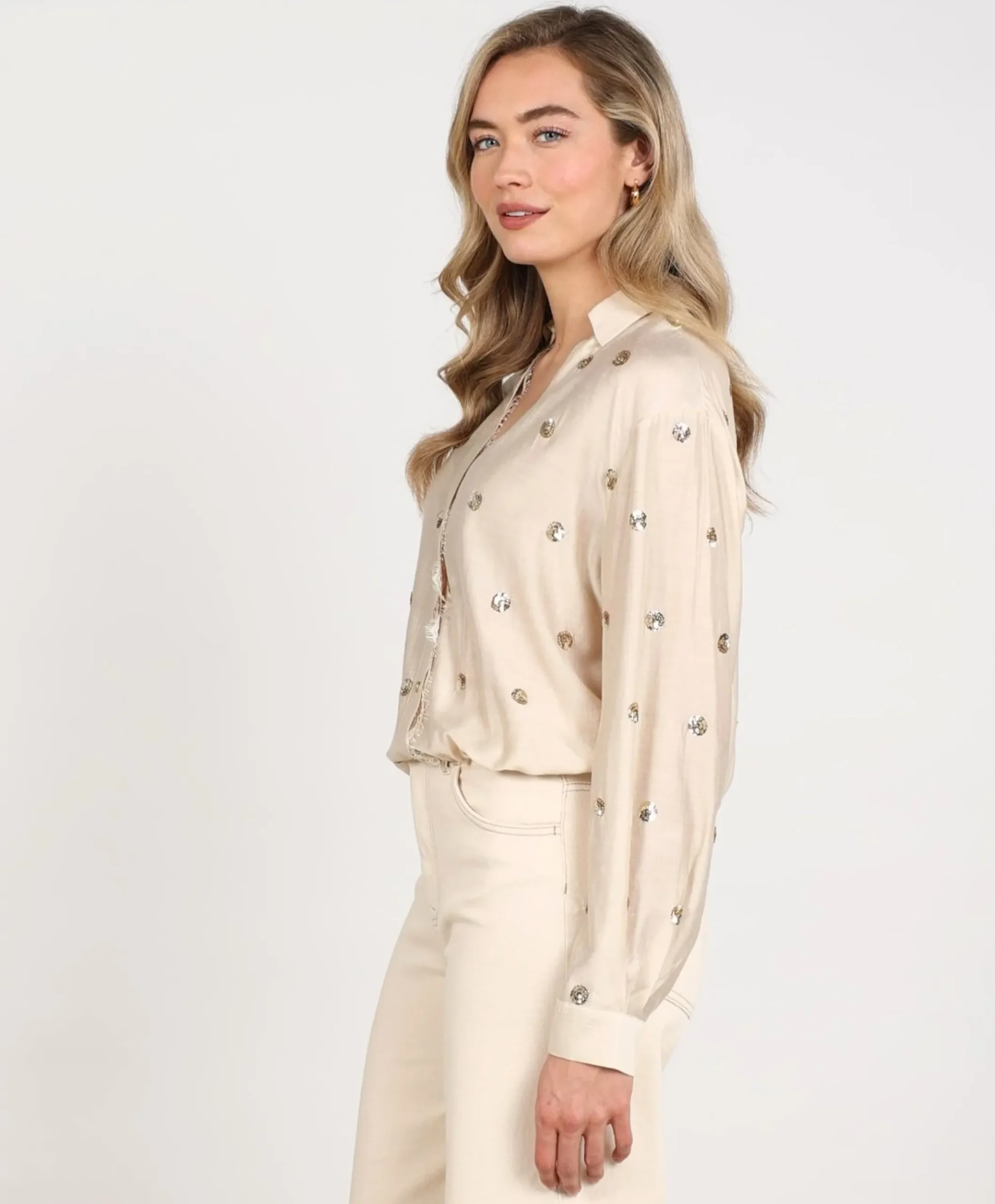 Dames blouse beige