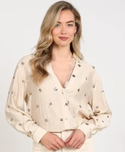 Dames blouse beige