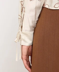 Dames blouse beige