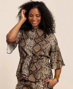 Dames blouse beige