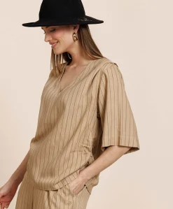 Dames blouse beige