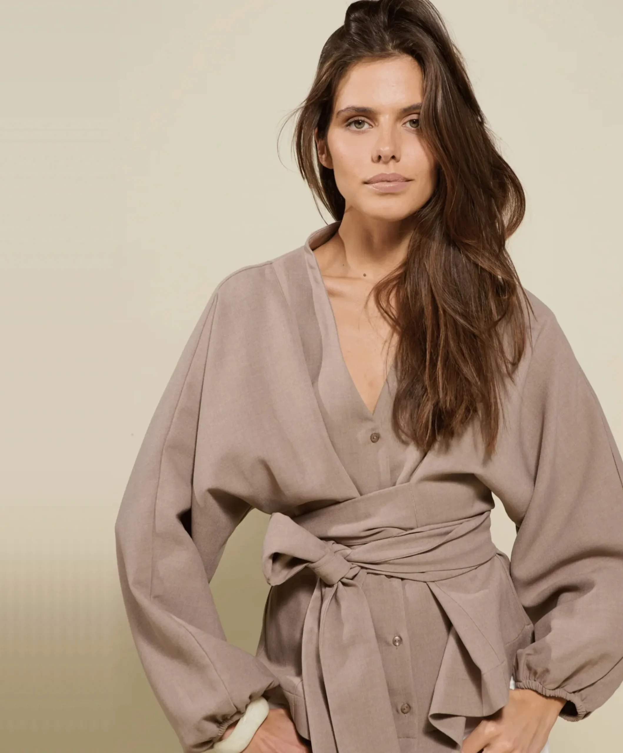 Dames blouse beige