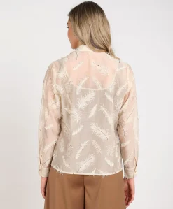 Dames blouse beige