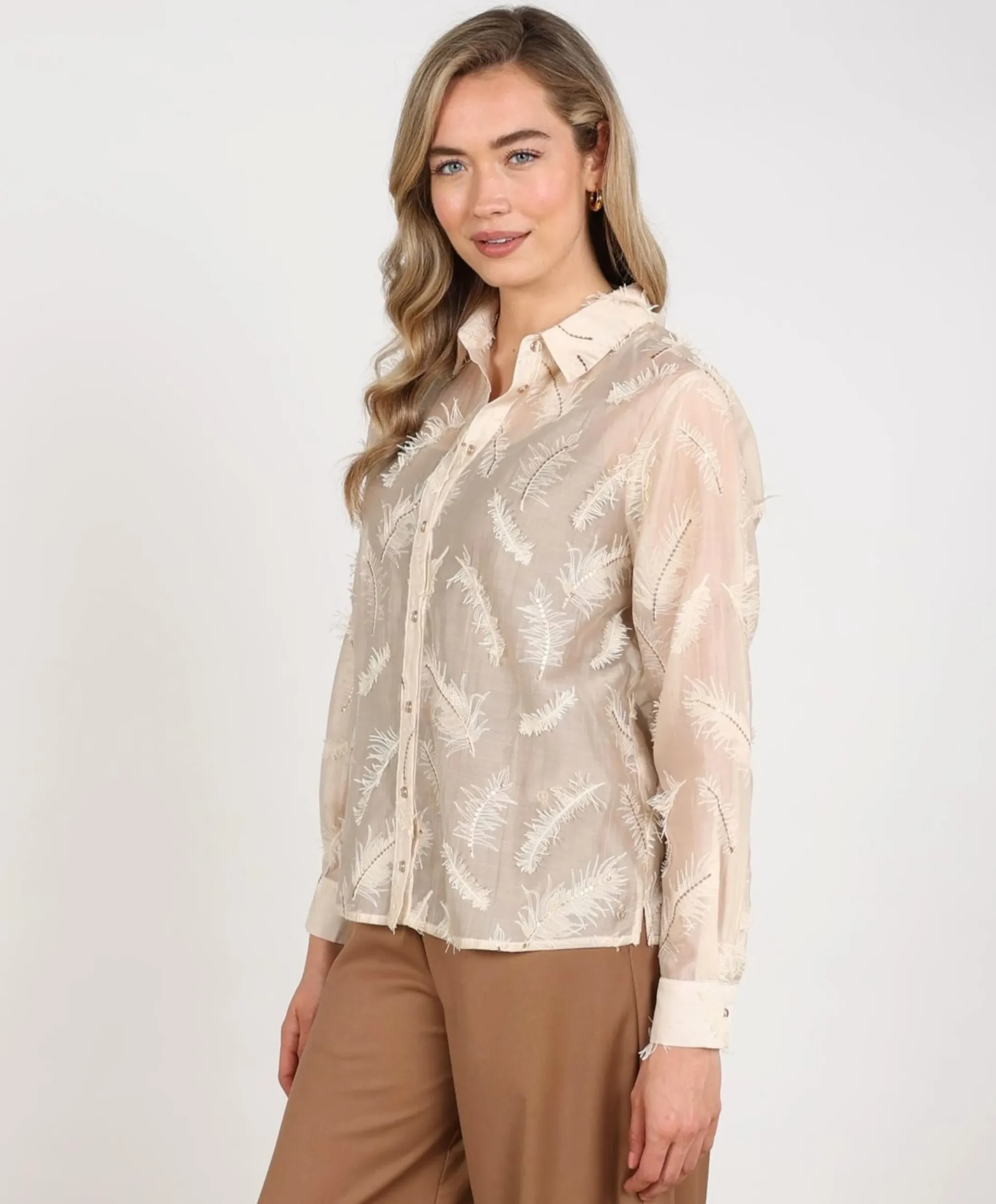 Dames blouse beige