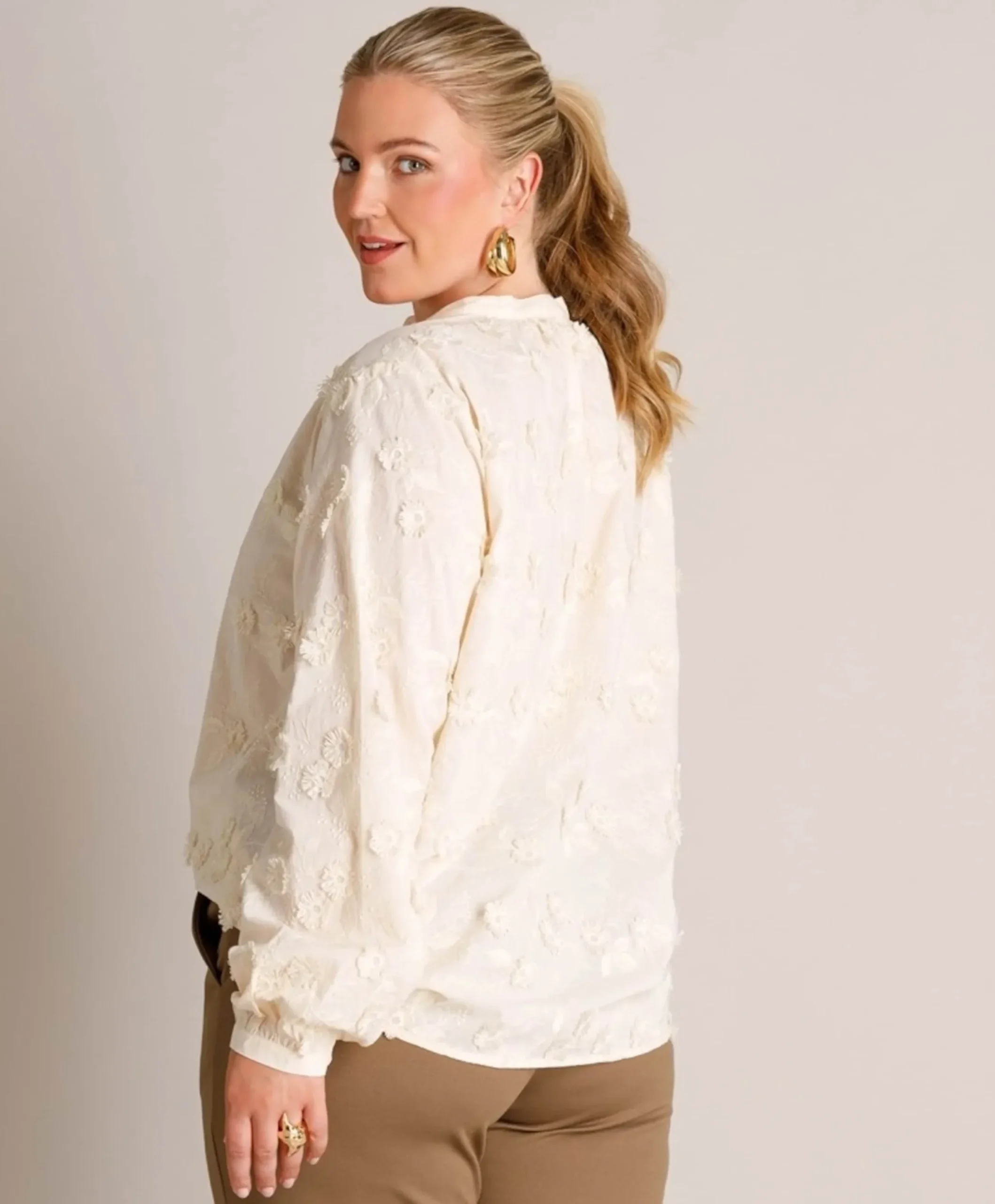 Dames blouse beige