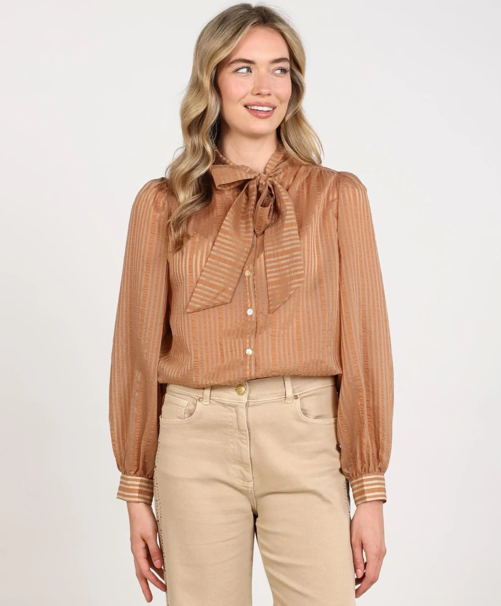 Dames blouse beige