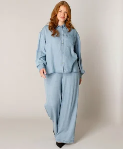Dames blouse blauw