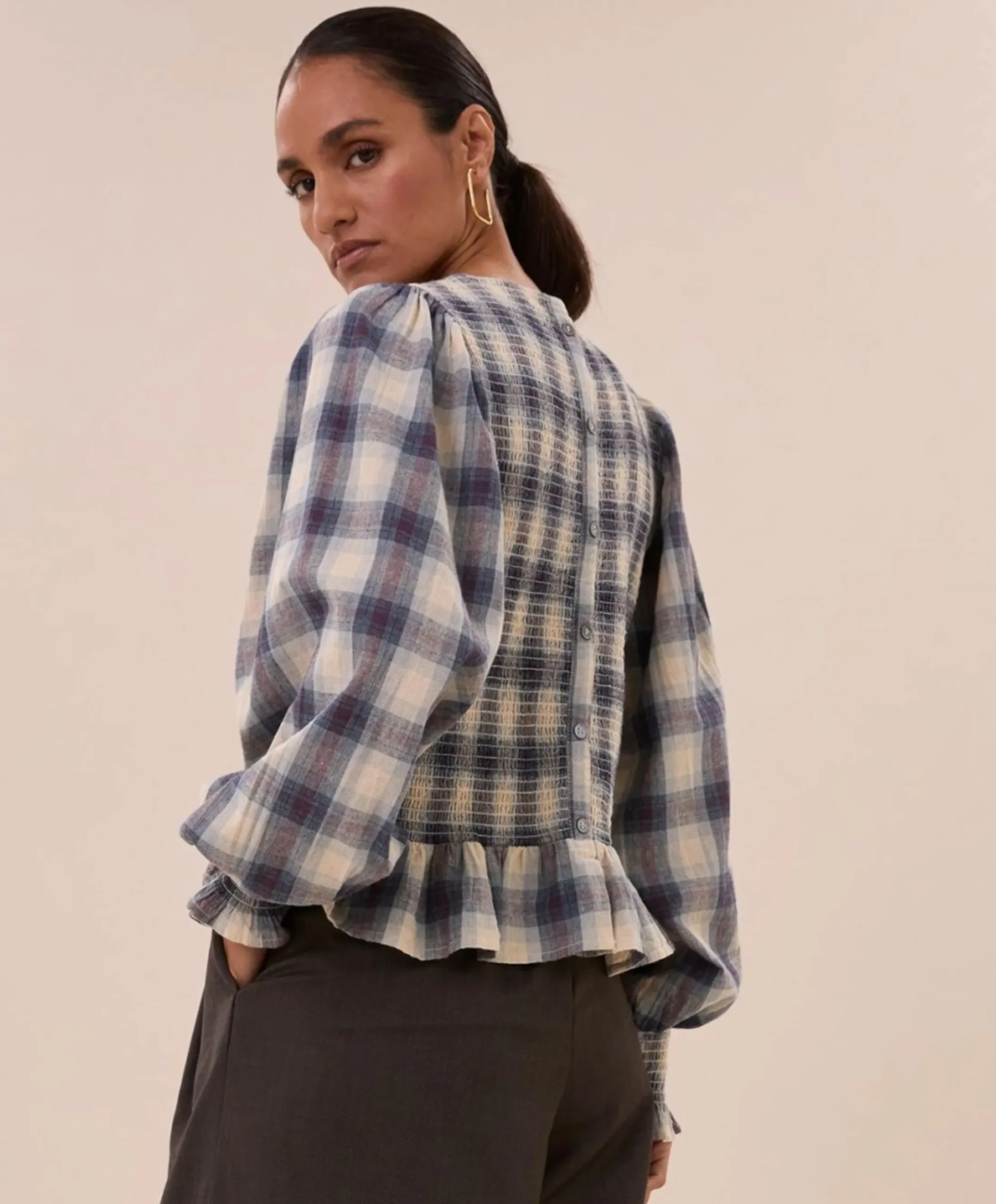 Dames blouse blauw