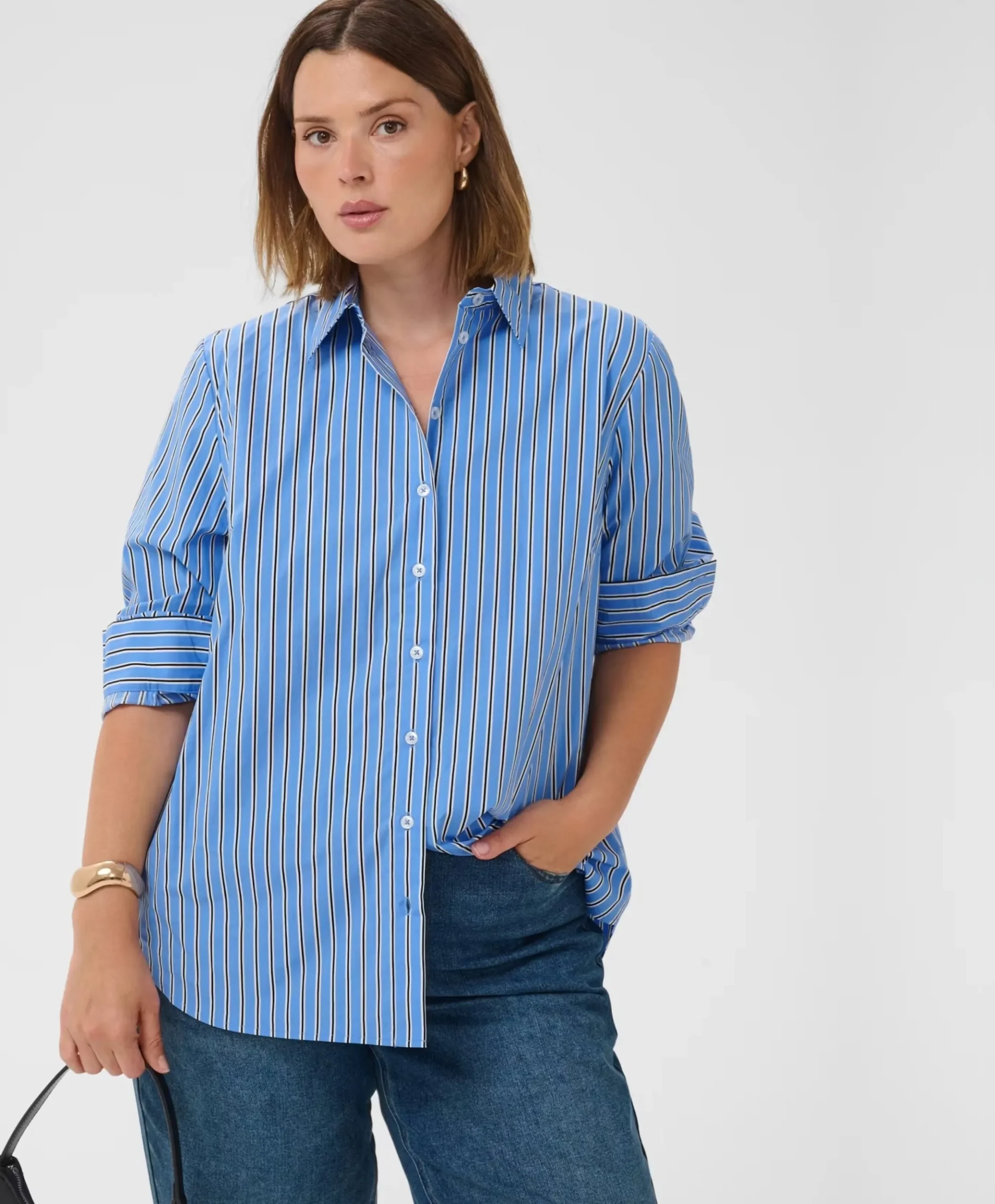 Dames blouse blauw
