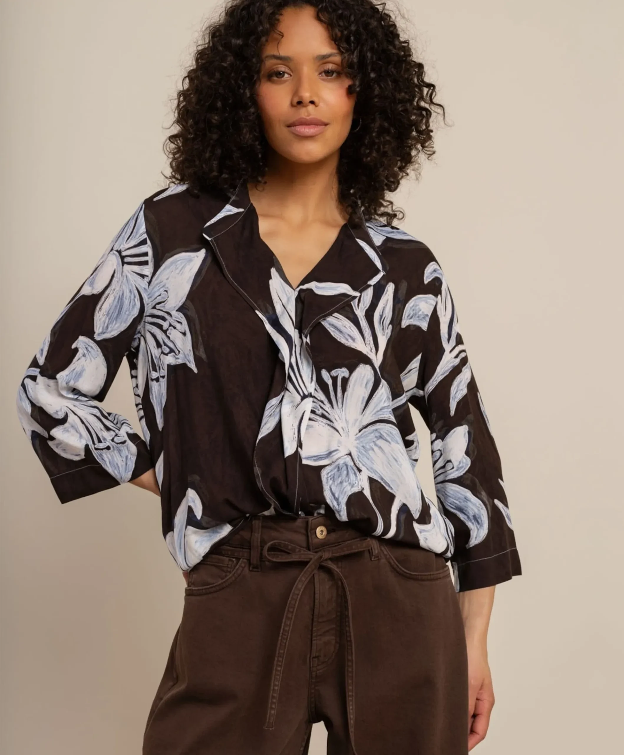 Dames blouse blauw