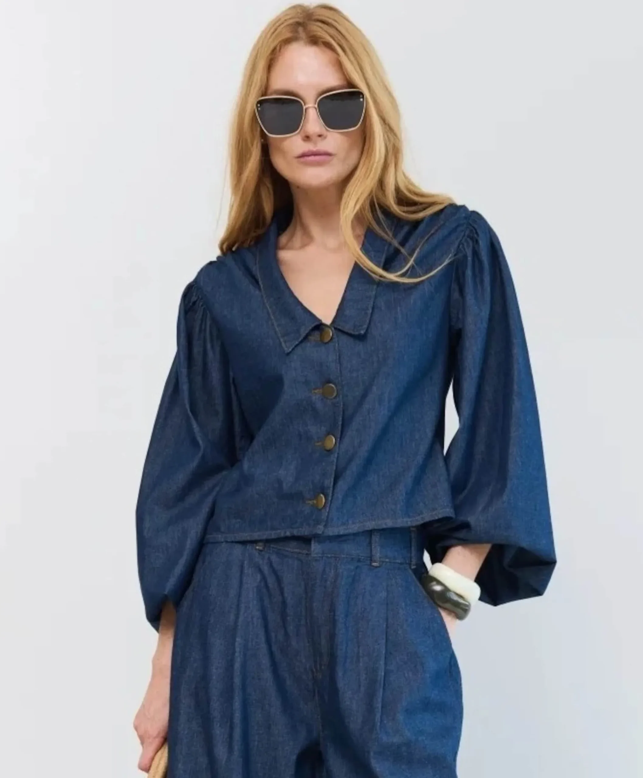 Dames blouse blauw