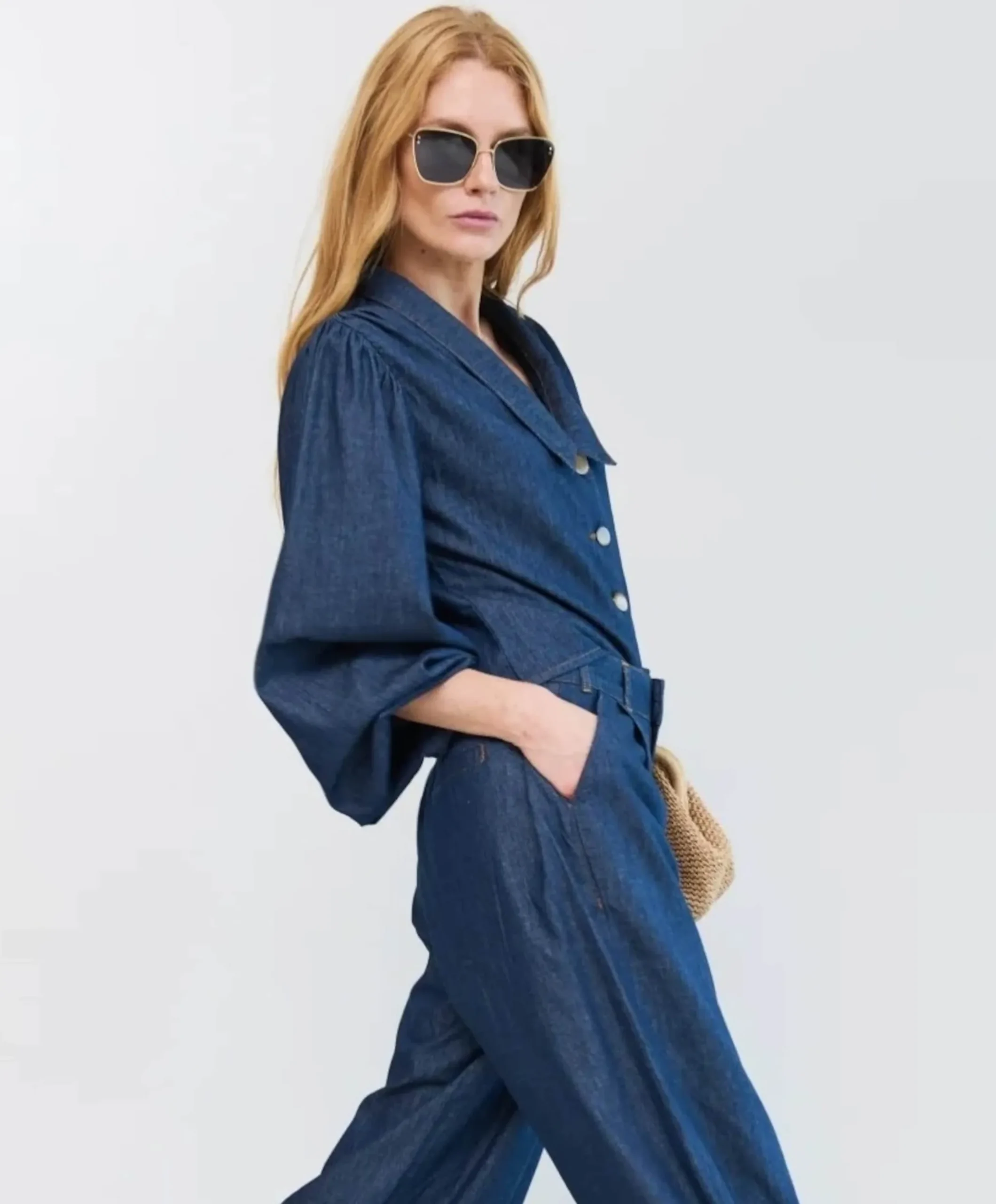 Dames blouse blauw