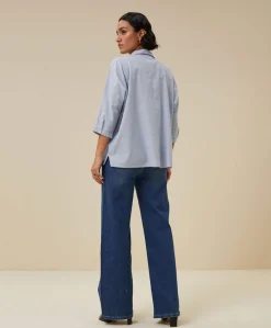 Dames blouse blauw