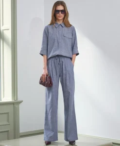Dames blouse blauw